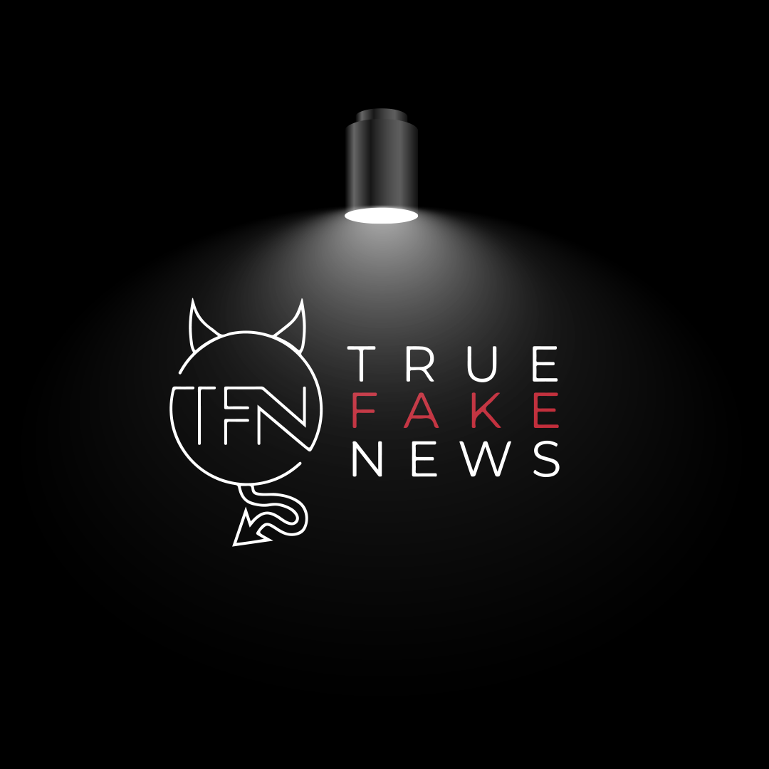 True Fake News logo under a spotlight